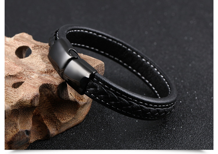 Stylish Black Titanium Steel Bracelet for Modern Elegance - Image 4