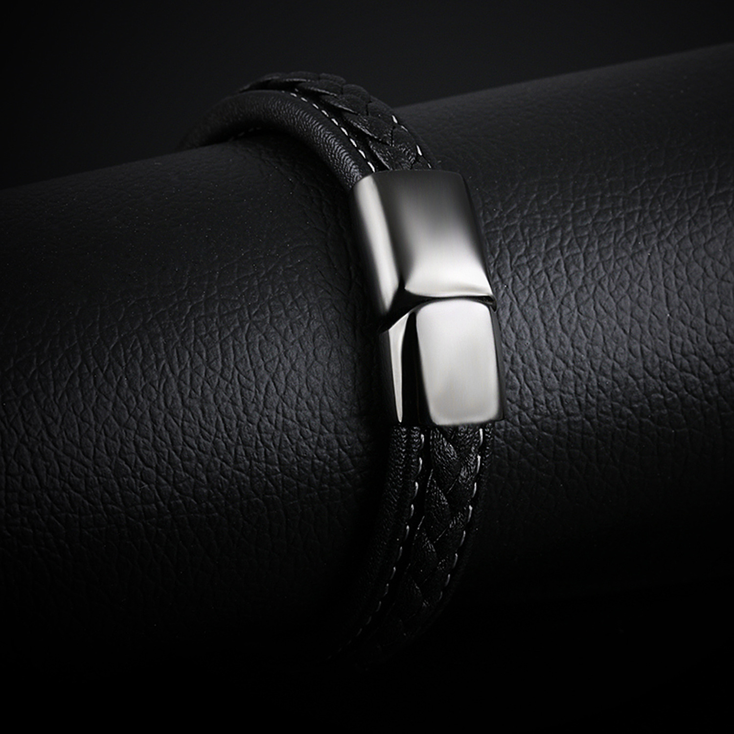 Stylish Black Titanium Steel Bracelet for Modern Elegance - Image 5