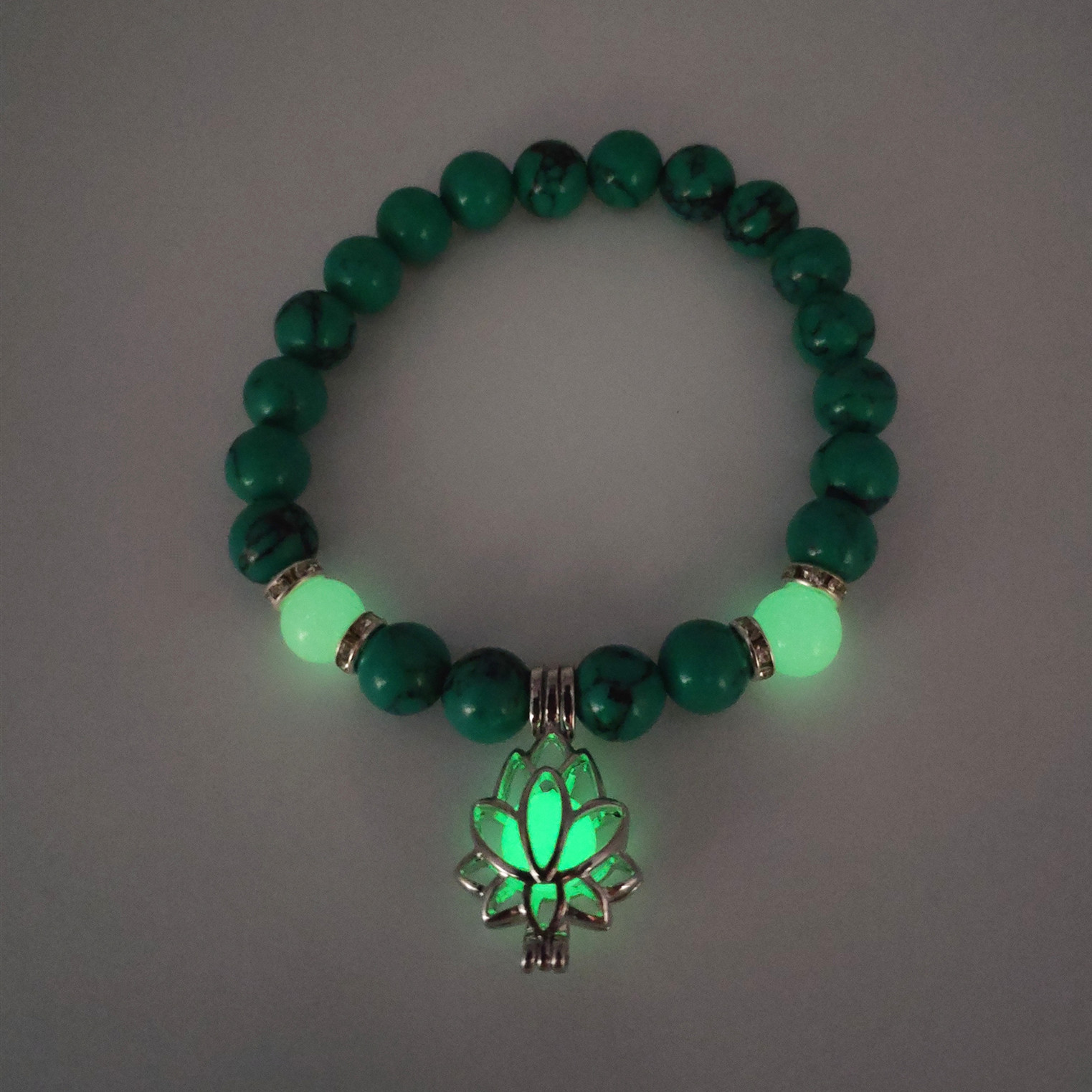 Energy Luminous Lotus Natural Stone Bracelet - Yoga Healing Glow-in-the-Dark Charm Beads for Men & Women | Buddhism Prayer Accessory - Image 3