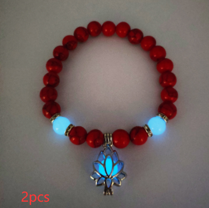 Energy Luminous Lotus Natural Stone Bracelet - Yoga Healing Glow-in-the-Dark Charm Beads for Men & Women | Buddhism Prayer Accessory - Image 4