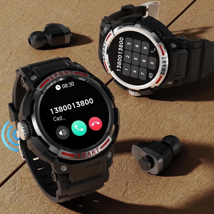 2-in-1 Smart Watch and TWS Bluetooth Headset GT100 with Dual Call and 128m Memory - Image 4