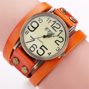 First Layer Cowhide Vintage Watch | Retro Three-Circle Design for Men & Women Casual Wear