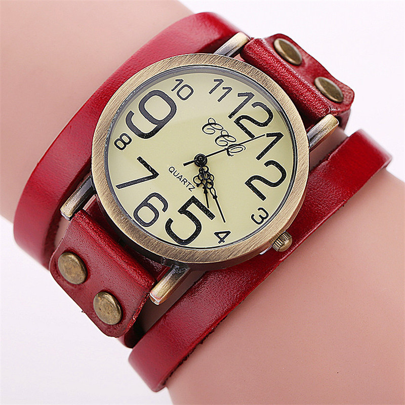 First Layer Cowhide Vintage Watch | Retro Three-Circle Design for Men & Women Casual Wear - Image 2