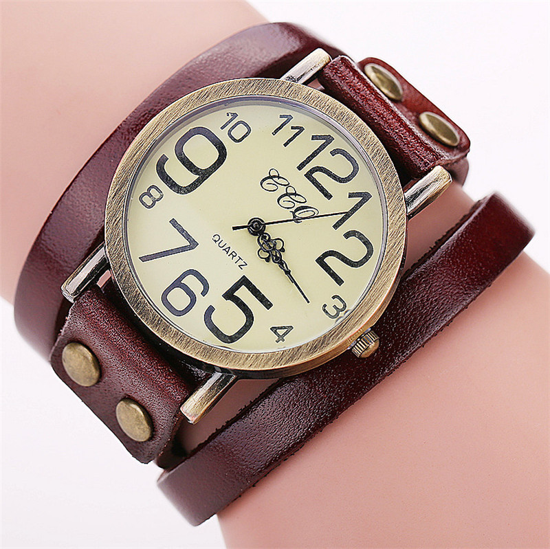 First Layer Cowhide Vintage Watch | Retro Three-Circle Design for Men & Women Casual Wear - Image 8