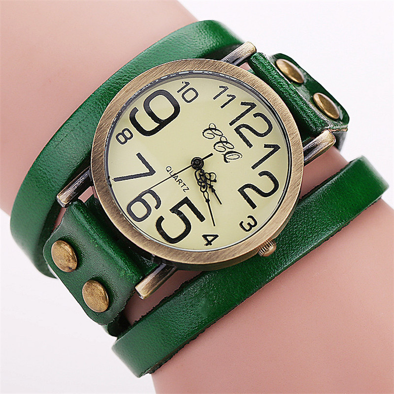 First Layer Cowhide Vintage Watch | Retro Three-Circle Design for Men & Women Casual Wear - Image 9
