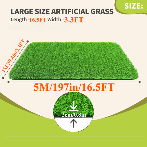3ft x 16ft Premium Artificial Turf Mat with Drainage Holes - No Weekend Shipping, Not Available on Amazon - Image 8