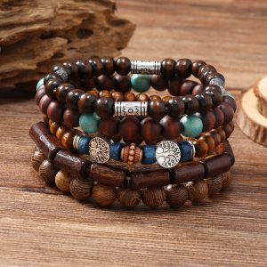 Unique Handmade Beaded Men's Retro Multi-layer Bracelet - Stylish Accessory