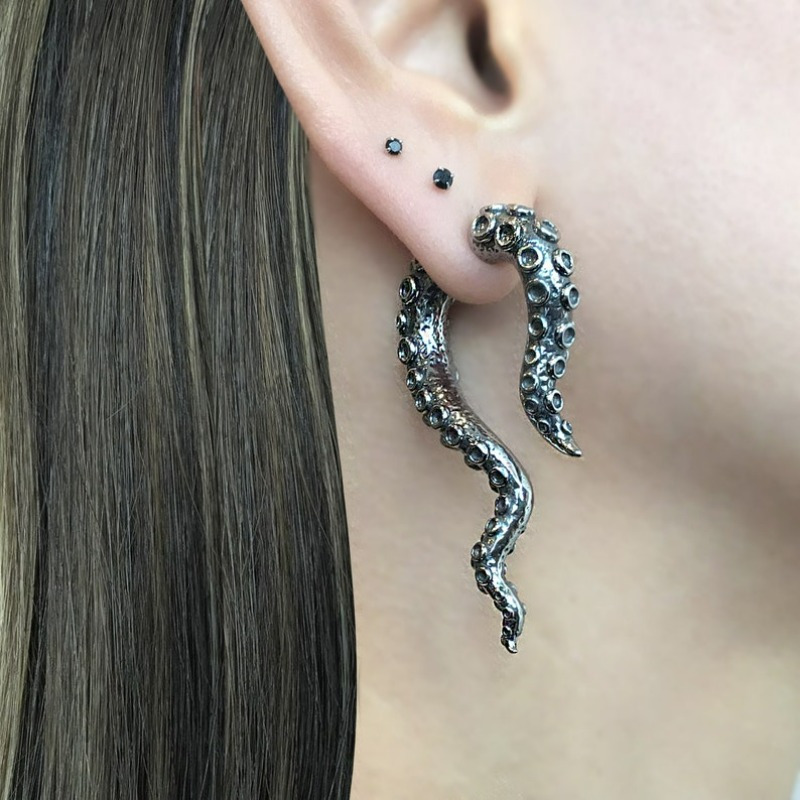 Vintage Punk Jewelry Earrings with Octopus Tentacle Design - Image 4