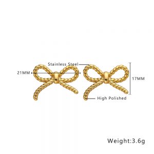 Stylish Stainless Steel Exaggerated Geometry Heart Stud Earrings