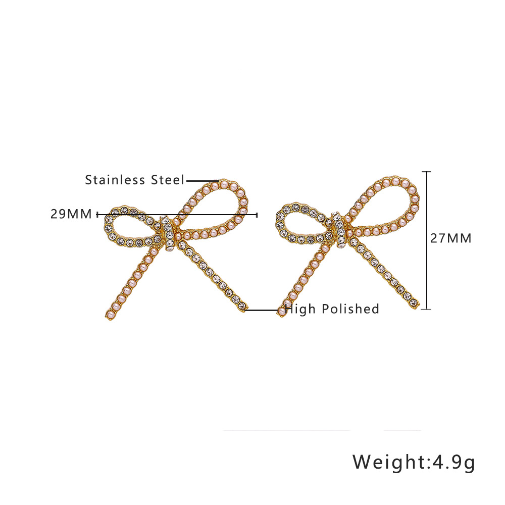 Stylish Stainless Steel Exaggerated Geometry Heart Stud Earrings - Image 2