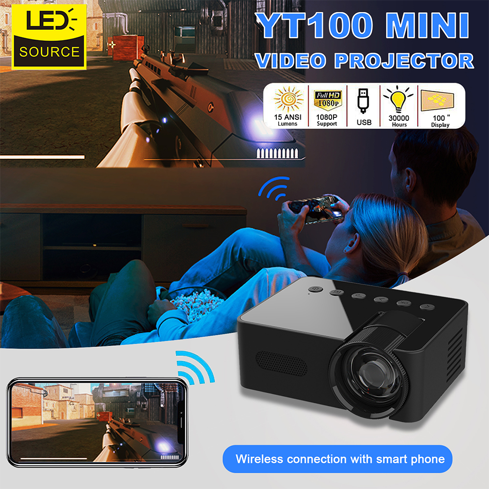 YT100 Portable Mini Projector – HD Wireless Home Projection for Phones - Image 2