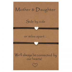 Heart-Shaped Adjustable Bracelet for Mother's Day Card Gift