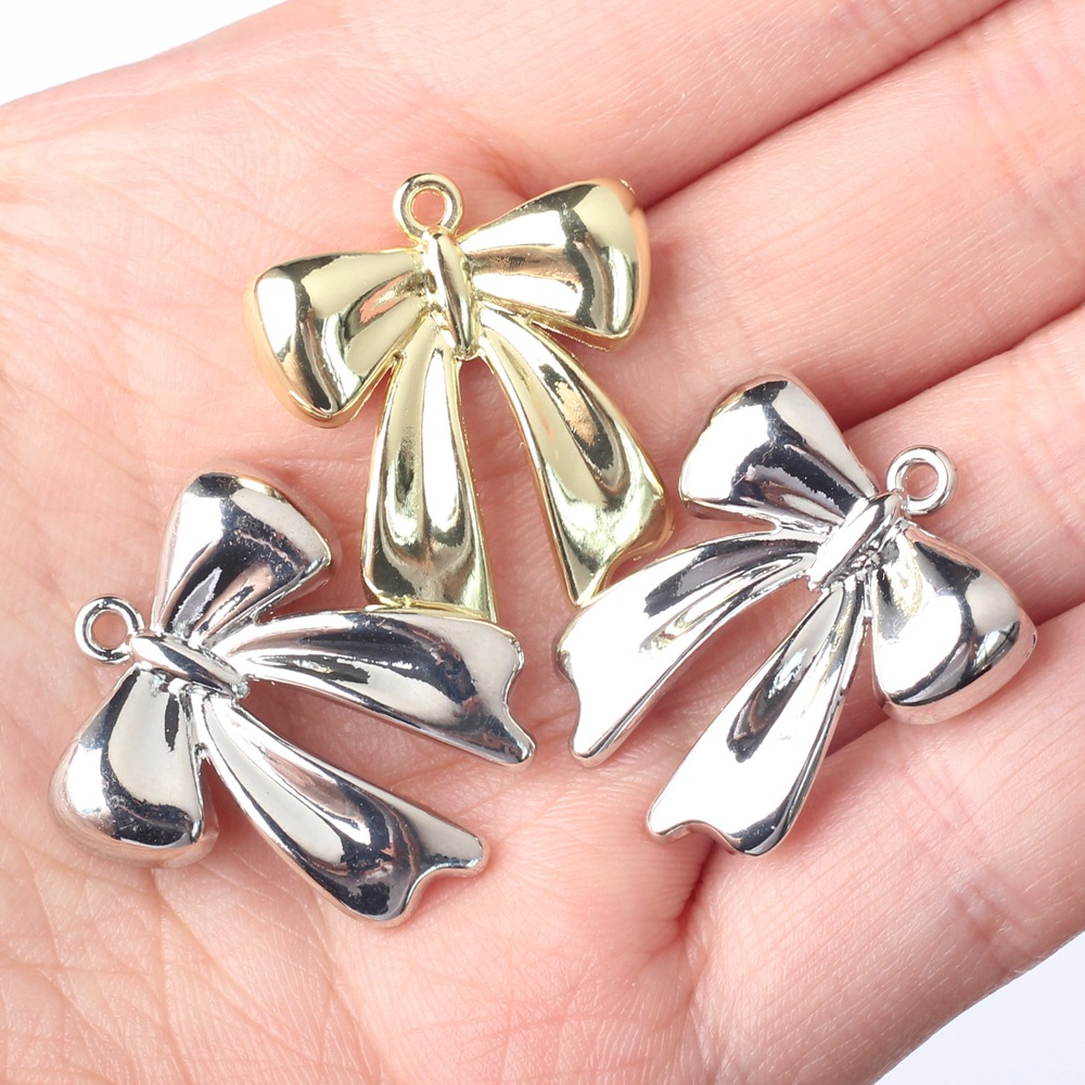 Trendy Korean Style Simple Alloy Bow Silver-Plated Pendant Accessories - Image 7