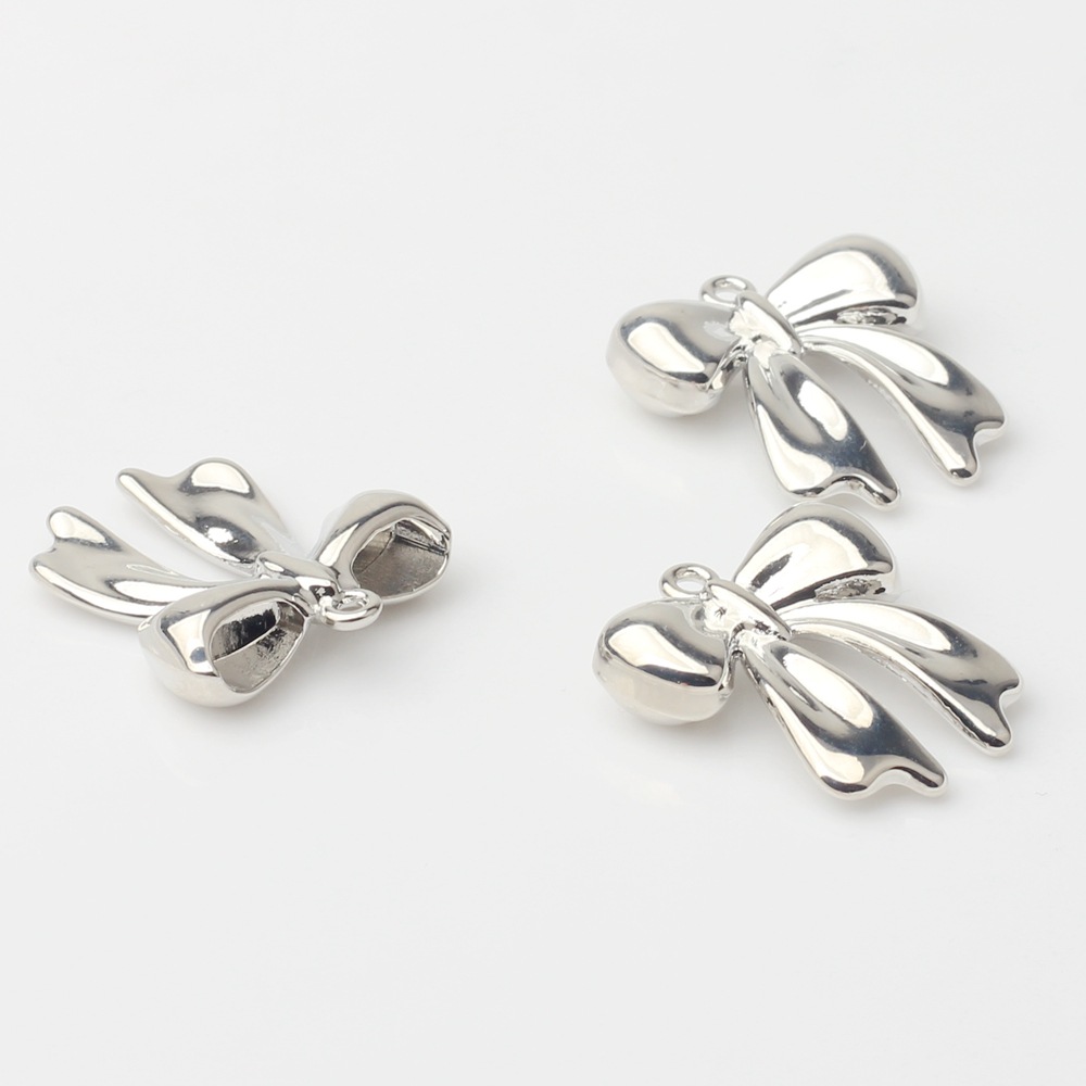 Trendy Korean Style Simple Alloy Bow Silver-Plated Pendant Accessories - Image 11