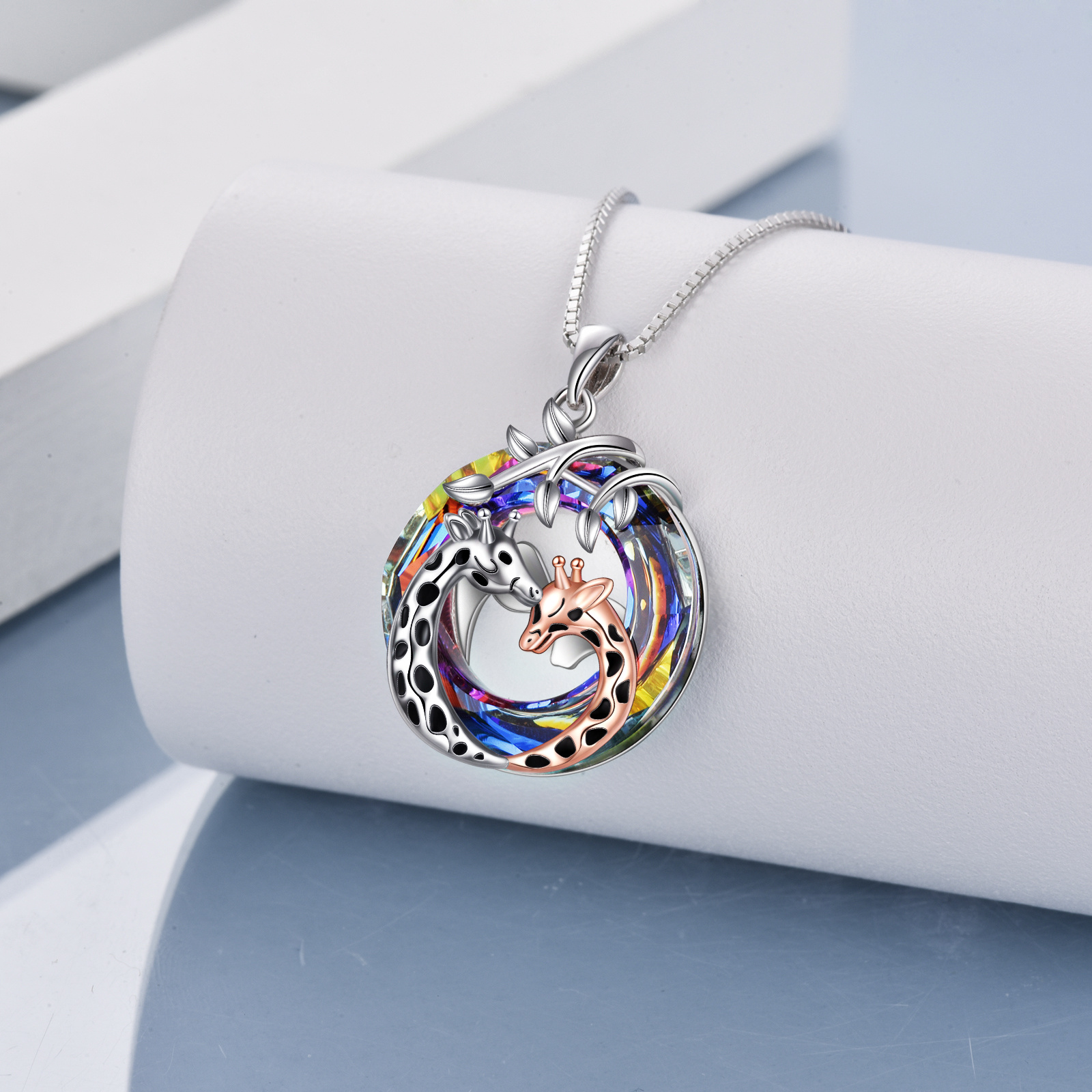 Sterling Silver Giraffe Pendant Necklace with Crystal - Perfect Jewelry Gift for Women, Teens, and Girls - Image 4