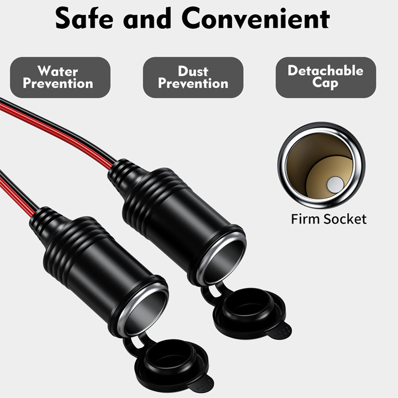 12V/24V Car Cigarette Lighter Extension Cable for Enhanced Power Access - Image 2