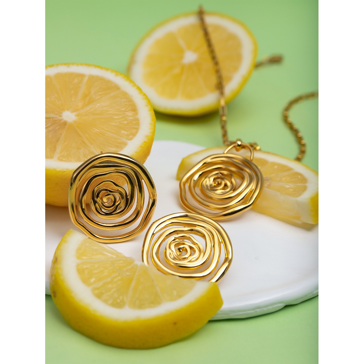 18K Gold Stainless Steel Threaded Hoop Earrings - Elegant & Durable Design - Image 5