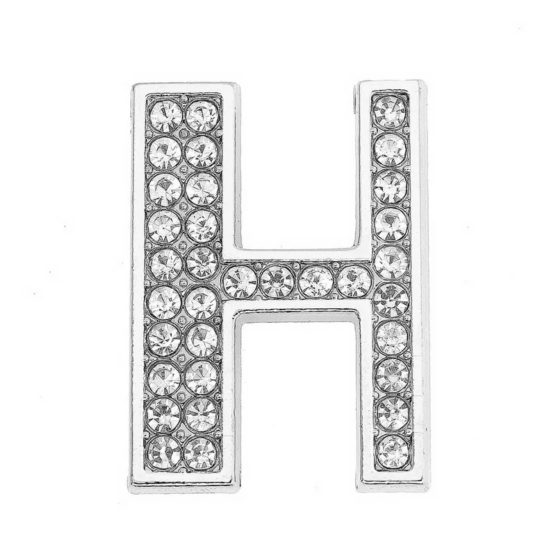 30mm Chrome Color White Diamond Letters Pet Collar Accessories with Scattered Beads