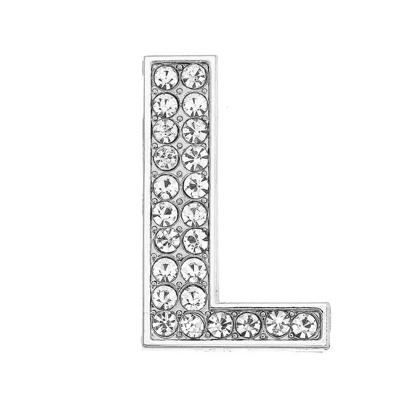 30mm Chrome Color White Diamond Letters Pet Collar Accessories with Scattered Beads - Image 5