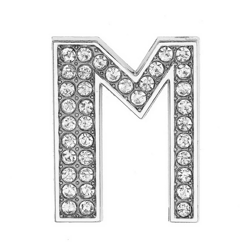 30mm Chrome Color White Diamond Letters Pet Collar Accessories with Scattered Beads - Image 6