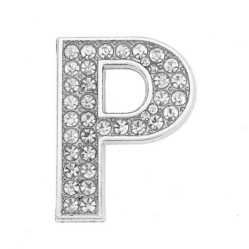 30mm Chrome Color White Diamond Letters Pet Collar Accessories with Scattered Beads - Image 9