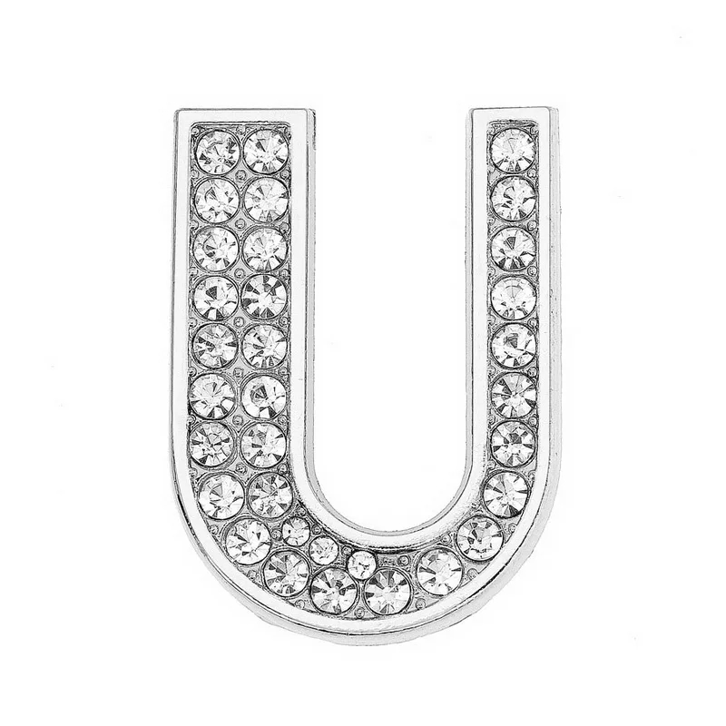 30mm Chrome Color White Diamond Letters Pet Collar Accessories with Scattered Beads - Image 14