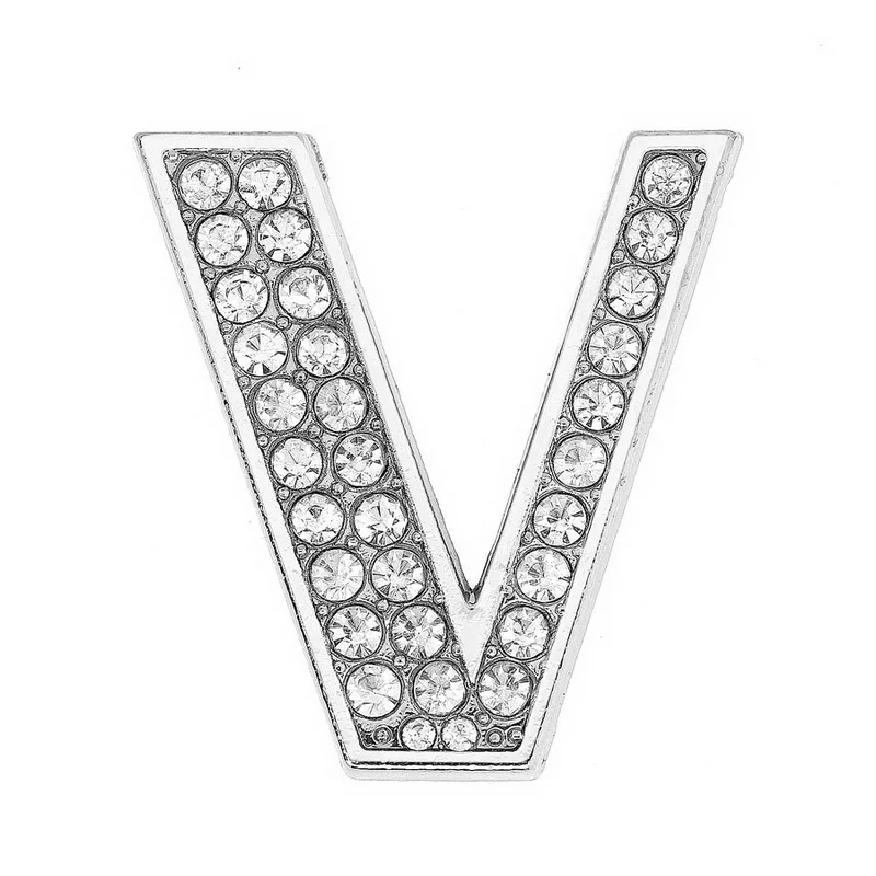 30mm Chrome Color White Diamond Letters Pet Collar Accessories with Scattered Beads - Image 15