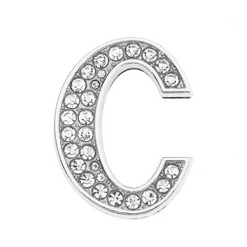 30mm Chrome Color White Diamond Letters Pet Collar Accessories with Scattered Beads - Image 29