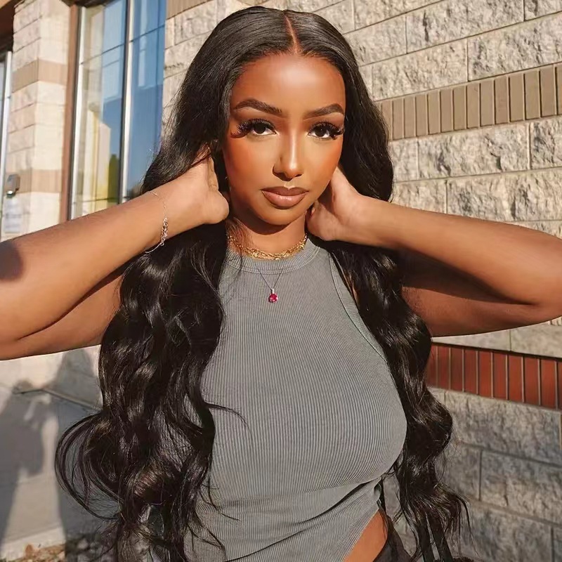 Brown Red Curly Hair Big Wave Front Lace Wig | Full-Head Chemical Fiber Wig