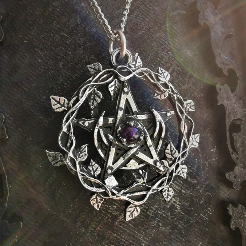 Dark Gothic Punk Vintage Magic Array Gem Pendant Necklace for Unique Style - Image 3