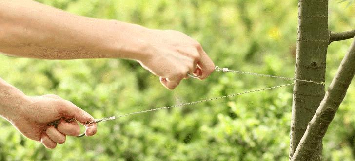 Outdoor Survival Handcrafted Leather Case with Steel Wire Life-Saving Saw - Image 2