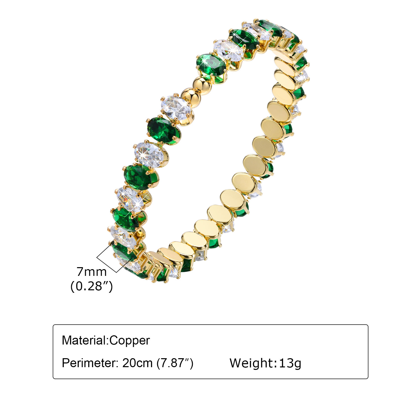 Vibrant Women's Oval Zircon Bracelet - Fashionable Colorful Accessory