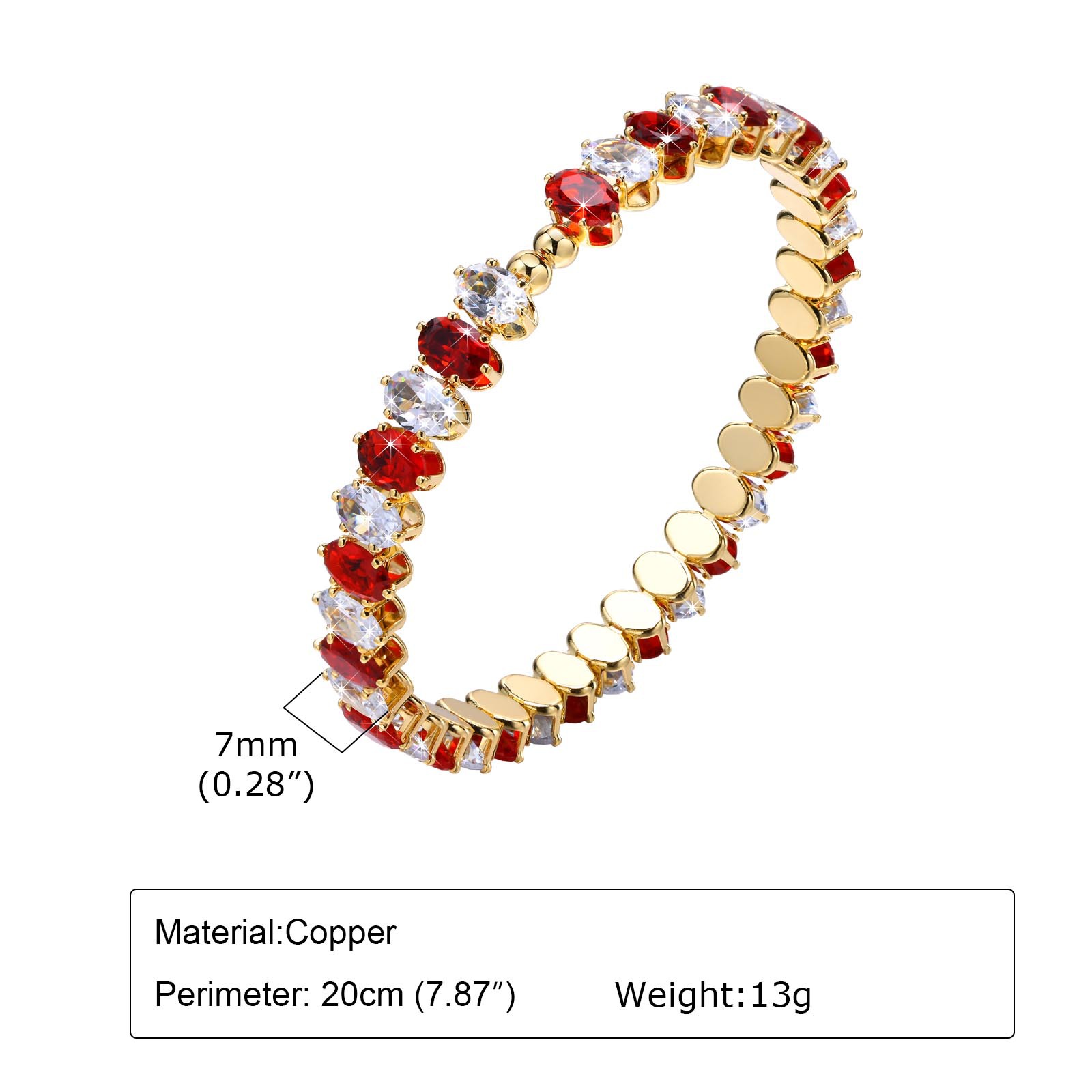 Vibrant Women's Oval Zircon Bracelet - Fashionable Colorful Accessory - Image 2