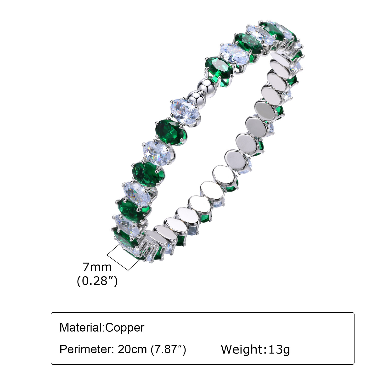 Vibrant Women's Oval Zircon Bracelet - Fashionable Colorful Accessory - Image 6