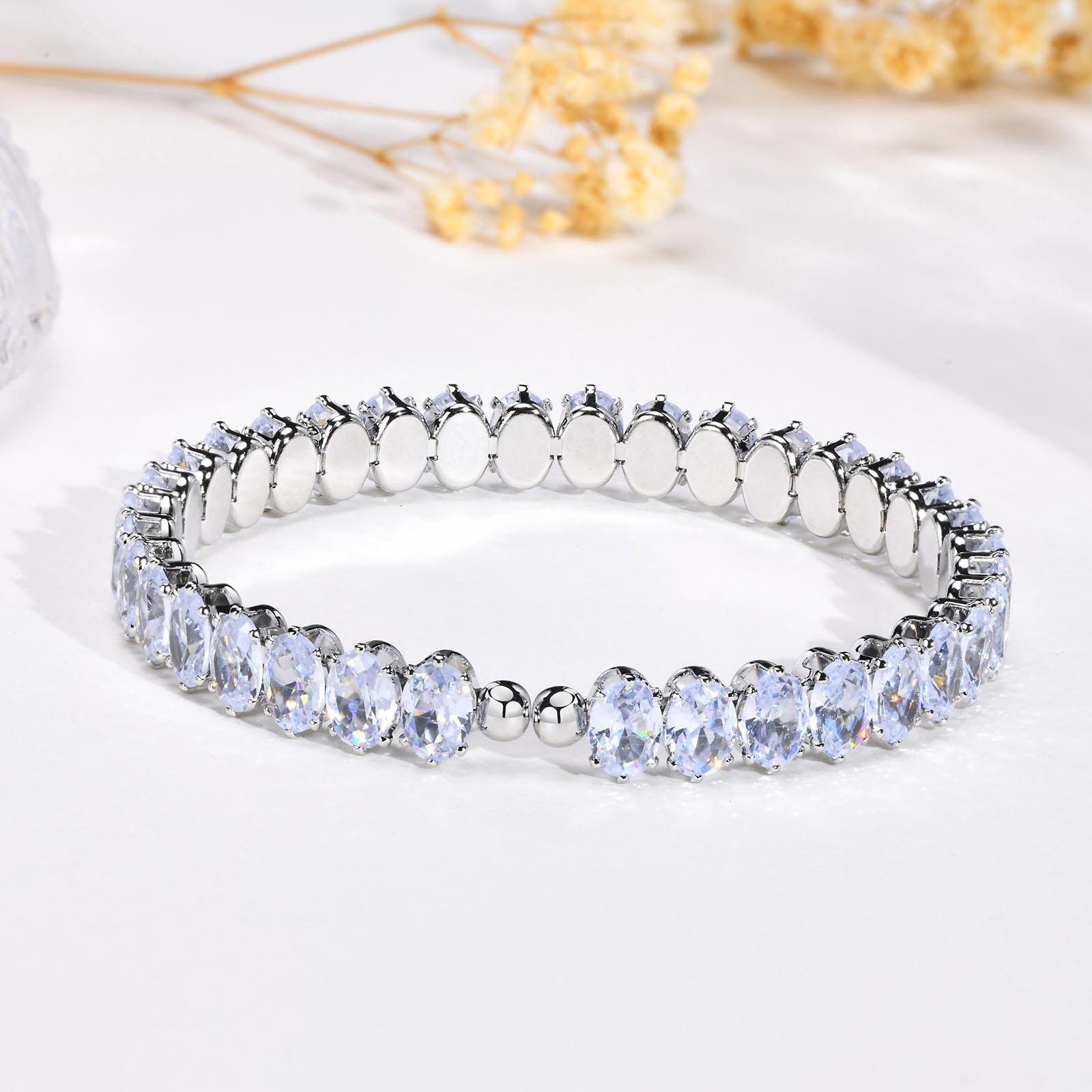 Vibrant Women's Oval Zircon Bracelet - Fashionable Colorful Accessory - Image 17