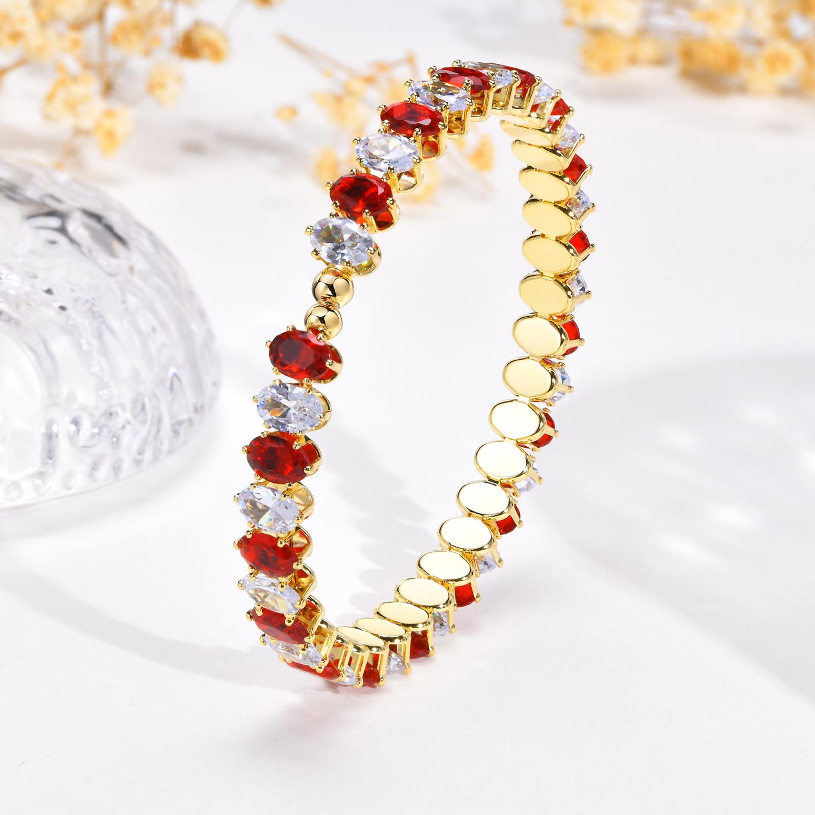Vibrant Women's Oval Zircon Bracelet - Fashionable Colorful Accessory - Image 18