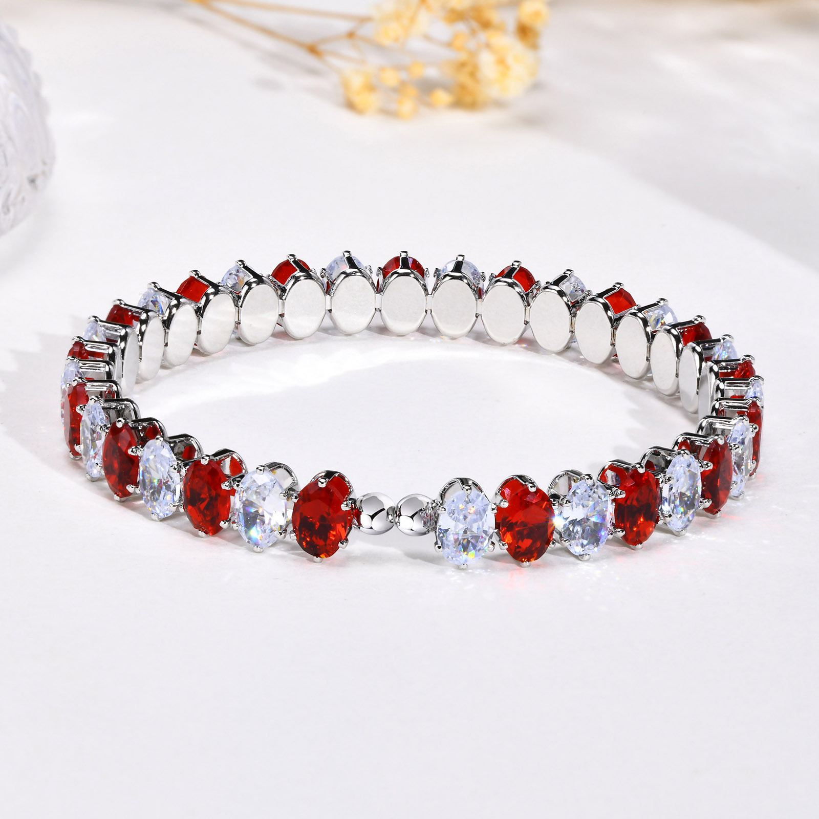 Vibrant Women's Oval Zircon Bracelet - Fashionable Colorful Accessory - Image 19
