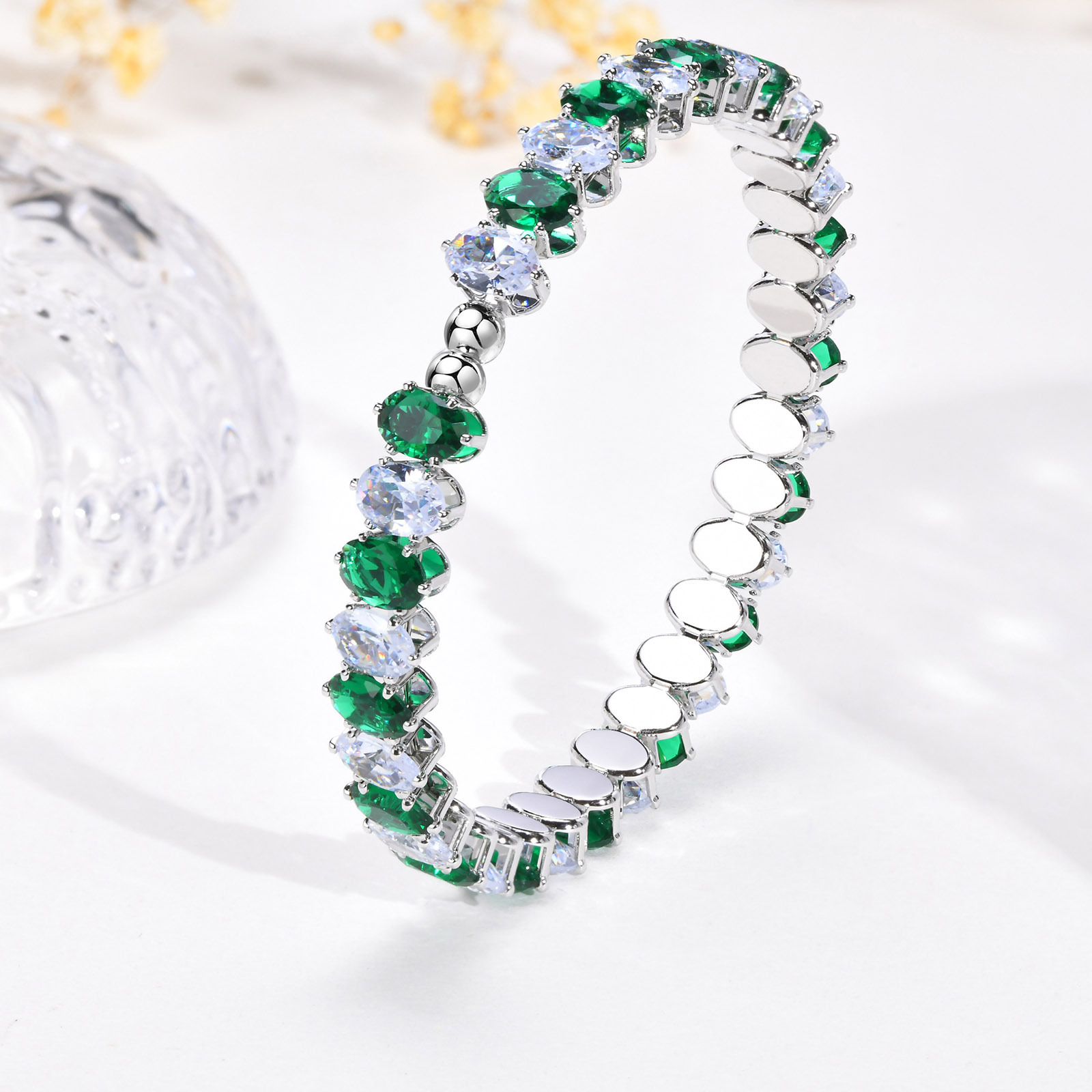 Vibrant Women's Oval Zircon Bracelet - Fashionable Colorful Accessory - Image 21