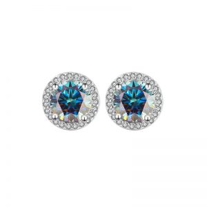 S925 Sterling Silver Authentic Moissanite Round Stud Earrings - Elegant & Timeless