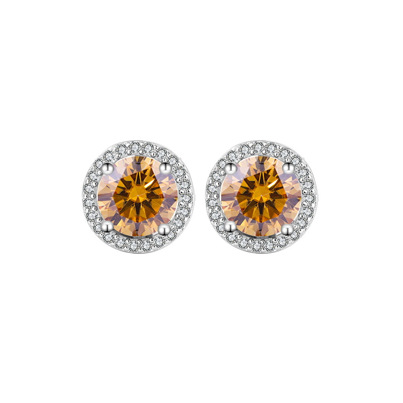 S925 Sterling Silver Authentic Moissanite Round Stud Earrings - Elegant & Timeless - Image 2
