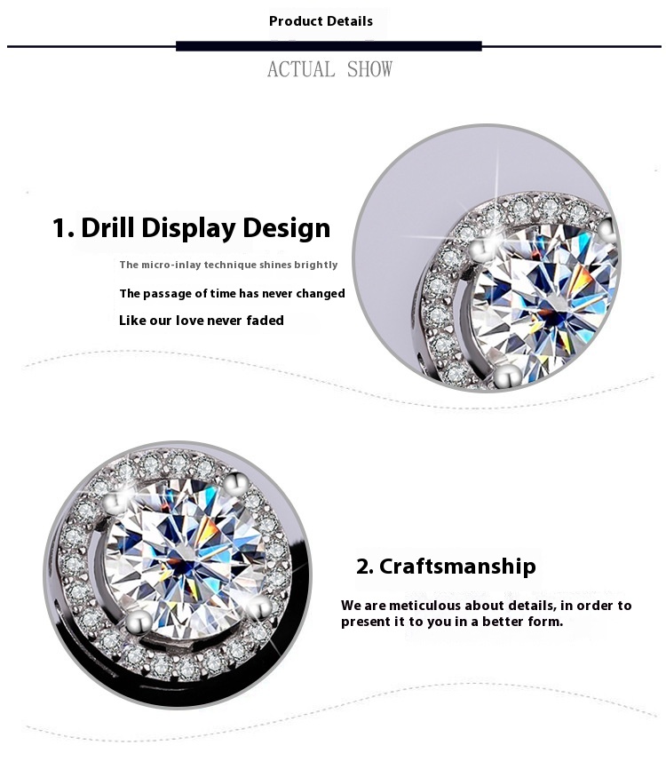 S925 Sterling Silver Authentic Moissanite Round Stud Earrings - Elegant & Timeless - Image 5