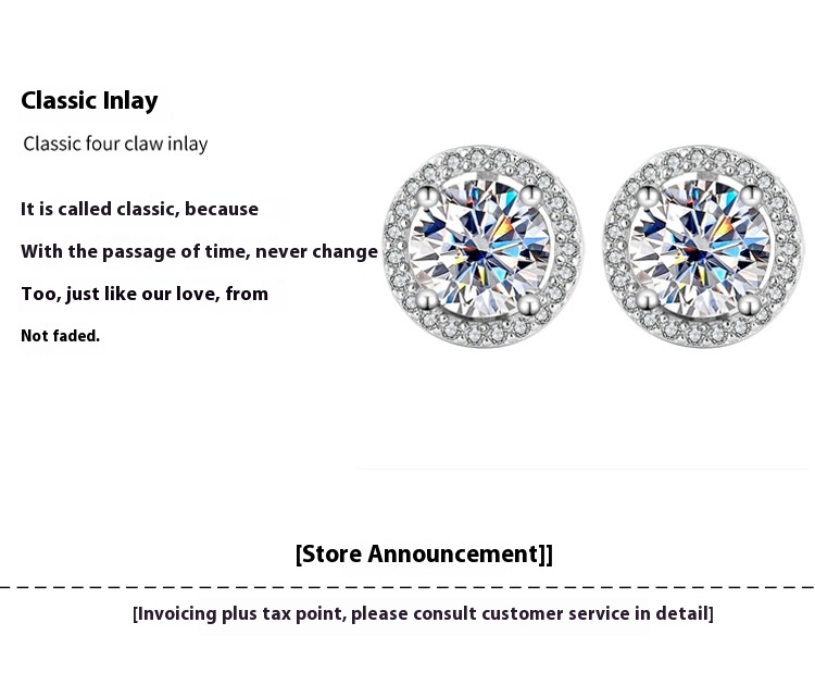 S925 Sterling Silver Authentic Moissanite Round Stud Earrings - Elegant & Timeless - Image 7