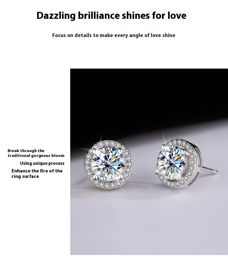 S925 Sterling Silver Authentic Moissanite Round Stud Earrings - Elegant & Timeless - Image 9