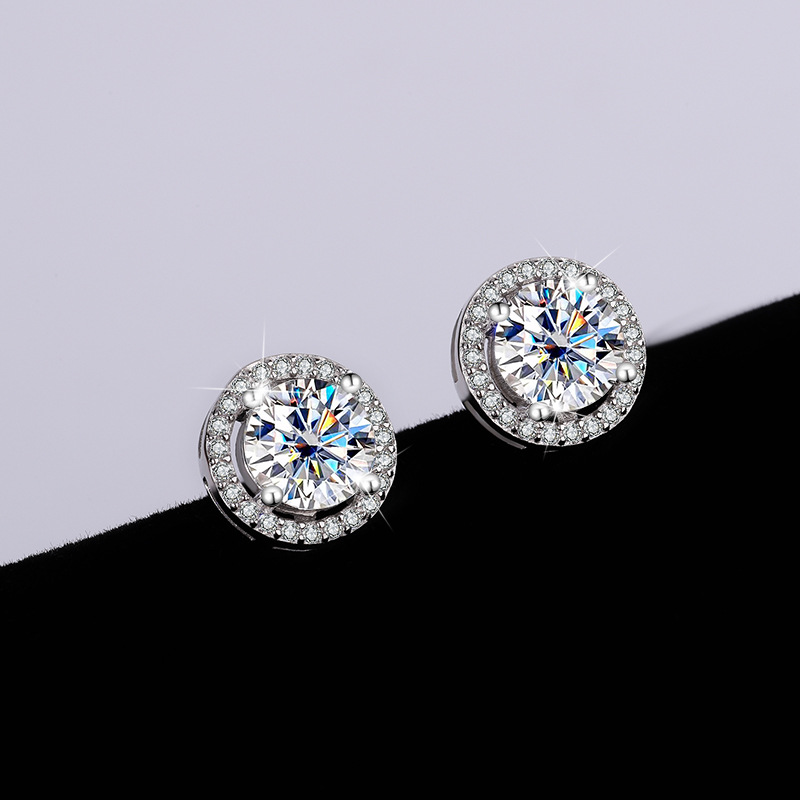 S925 Sterling Silver Authentic Moissanite Round Stud Earrings - Elegant & Timeless - Image 11