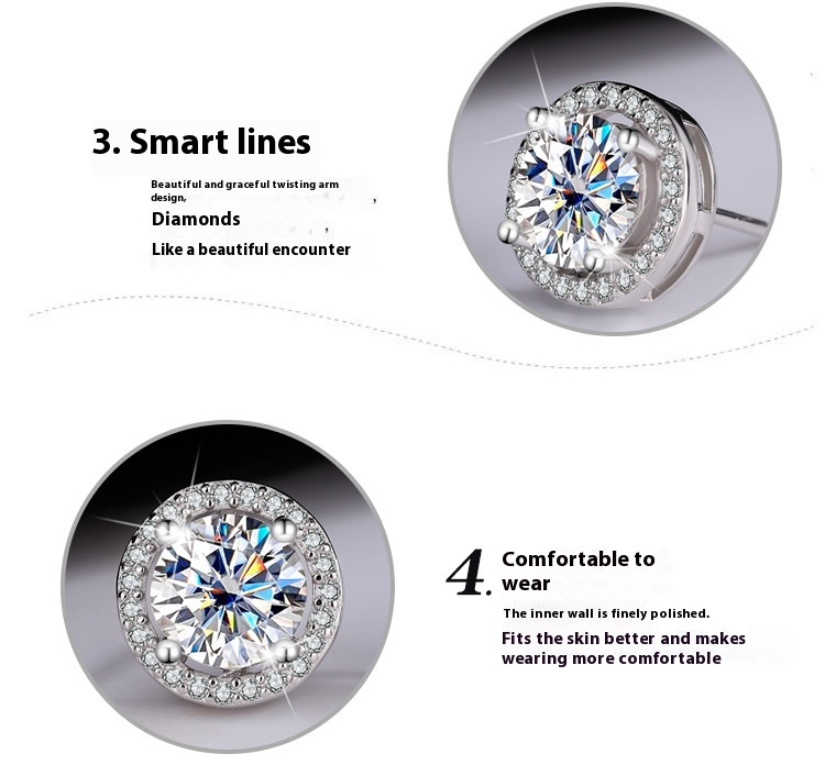 S925 Sterling Silver Authentic Moissanite Round Stud Earrings - Elegant & Timeless - Image 13