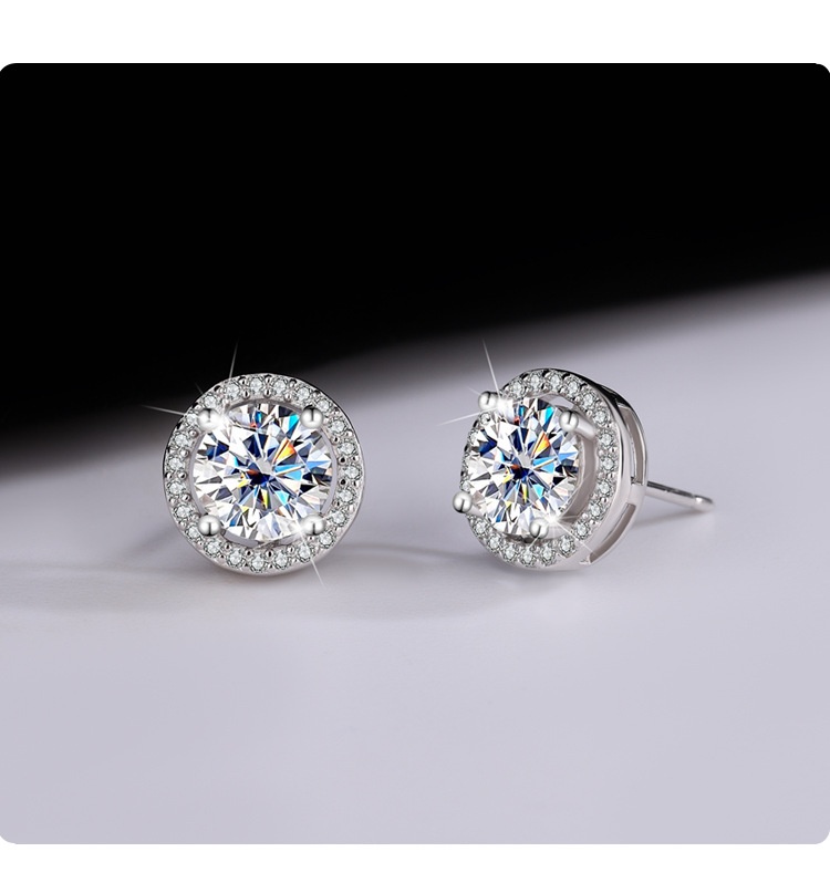 S925 Sterling Silver Authentic Moissanite Round Stud Earrings - Elegant & Timeless - Image 16