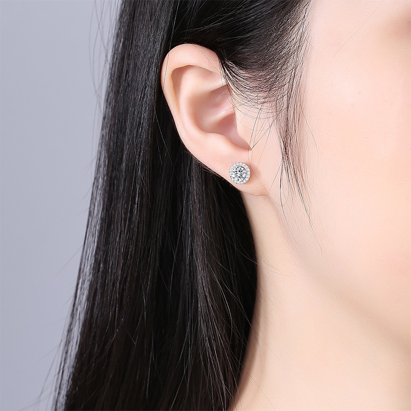 S925 Sterling Silver Authentic Moissanite Round Stud Earrings - Elegant & Timeless - Image 17