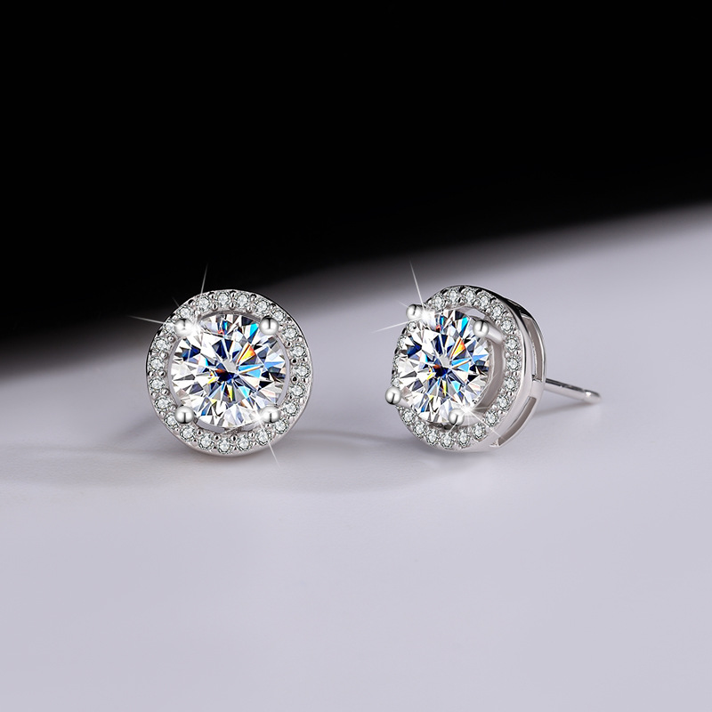 S925 Sterling Silver Authentic Moissanite Round Stud Earrings - Elegant & Timeless - Image 18