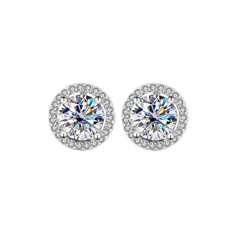 S925 Sterling Silver Authentic Moissanite Round Stud Earrings - Elegant & Timeless - Image 20