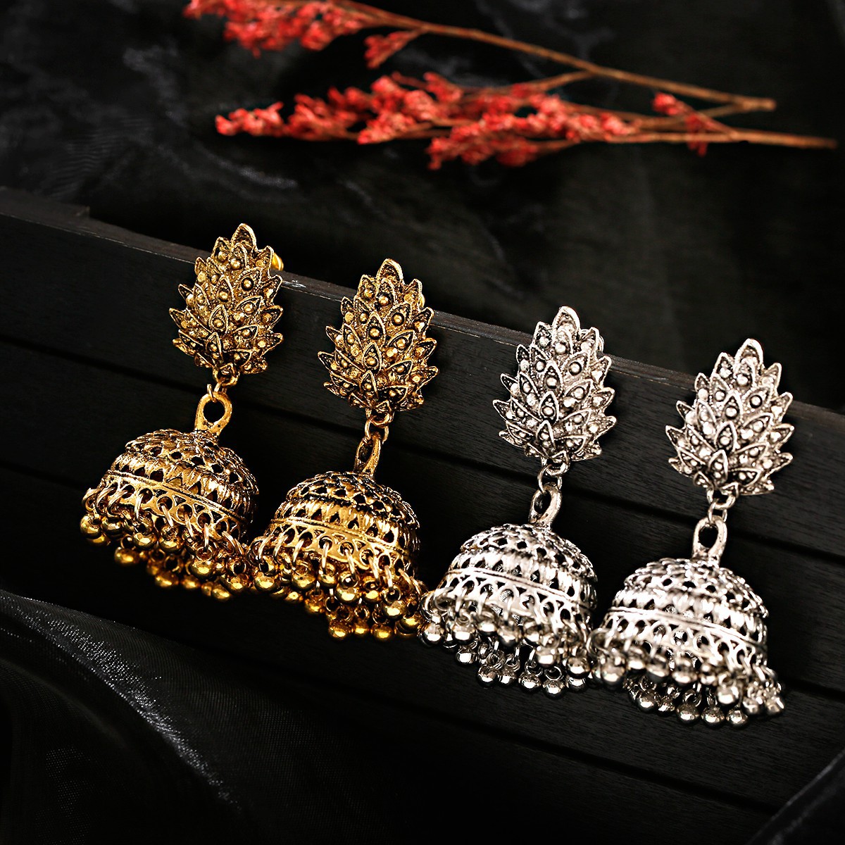 Vintage Fashion Bell Tassel Earrings from Thailand and India - Unique Style